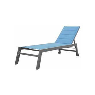 Happy Garden Lettino BARBADOS in textilene grigio-blu - alluminio antracite