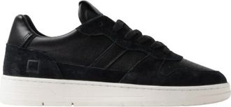 D.A.T.E. Zwarte Court Sneakers Basic - Heren - Sneakers - Zwart - 41 EU - Schoenen