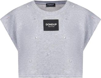 Dondup Felpa - Dames - T-shirts - Grijs - M - Tops