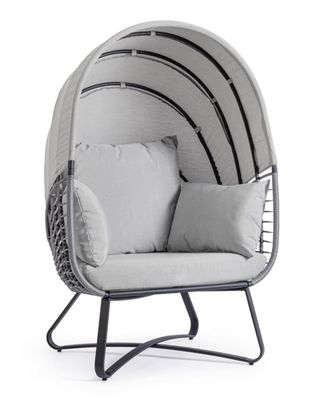 Konte Design Sill&oacute;n de acero antracita con funda gris