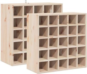 vidaXL Wine Rack 2 pcs Natural 56 x 25 x 56 cm Solid Pine Wood vidaXL
