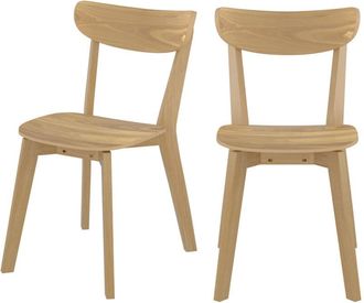 Rendez-Vous D&eacute;co Set De 2 Sillas De Madera Clara - Tabata