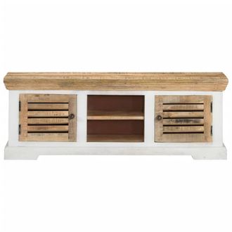Berkfield Home TV Cabinet 110x30x40 cm Solid Wood Mango in Brown | Size: 110 x 30 x 40 cm