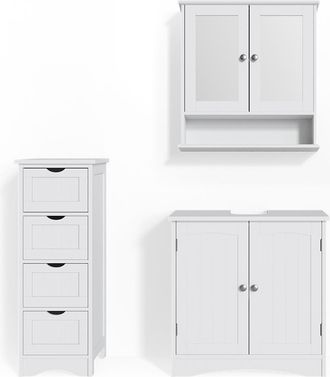Vicco Conjunto De Muebles De Ba&ntilde;o Bianco, Blanco, 3 Piezas