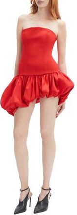 Bardot Alyna Bubble Hem Strapless Minidress in Fire Red at Nordstrom Rack, Size 10