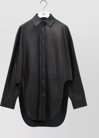 Loewe tailored shirt with curved hem and spread collar