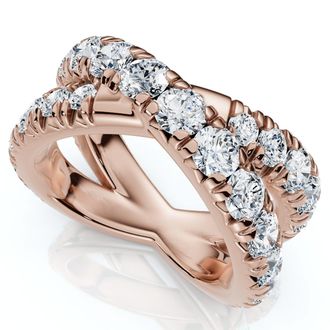 Pompeii3 3Ct Diamond Heavy Crossover Right Hand Ring 14k Gold or Platinum Lab Grown