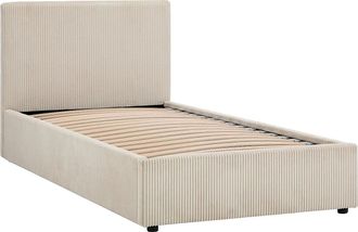 Vente-Unique Letto Con Contenitore 120 X 190 Cm Velluto A Coste Crema - Valme