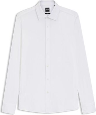 BOSS Slim-fit shirt in piqu&eacute; jersey