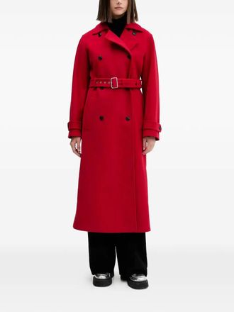 HUGO BOSS belted double-breasted coat - Rood