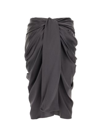 Chlo&eacute; Chlo&atilde; Silk Draped Midi Skirt