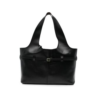 Manu Atelier Buckled Leather Shoulder Bag
