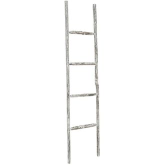 Biscottini International Toallero De Escalera De Madera Moderno Para Ba&ntilde;o De Pie De Pared Decorativo Toallero De Escalera Soporte Para Objetos Y Jarrones