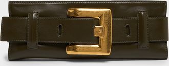 Balmain Anthem Belted Clutch Bag in Leather