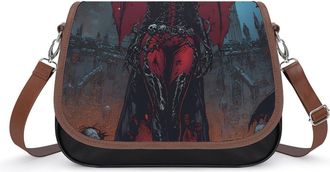 Generic Gothic Queen Skull of Death Small Womens Crossbody Bags Shoulder Handbag with Adjustable Strap for Travel