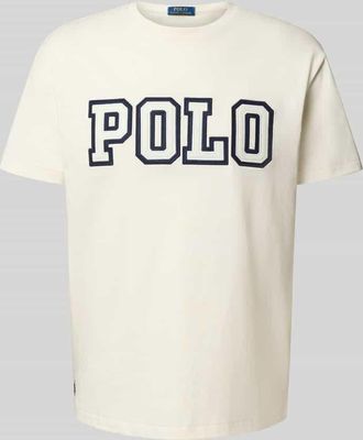 Polo Ralph Lauren Classic Fit T-Shirt mit Label-Stitching in Offwhite, Größe L