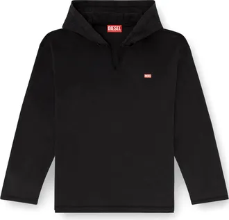 Diesel Felpa con cappuccio e scollo a V grezzo a quadri - - Sweatshirts & Hoodies - Uomo - Nero - M