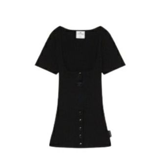 Courrèges Dames, Jurken, Zwart, Maat: M Katoen