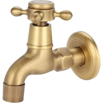 OEM Grifo De Lat&oacute;n Antiguo Gen&eacute;rico Para Lavander&iacute;a, Ba&ntilde;o, Montaje En Pared, Lavadora, Manguera De Jard&iacute;n Exterior, Grifo De Agua Fr&iacute;a Individual -crezuo