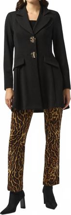 Joseph Ribkoff Animal Print Straight Pants In Black/brown