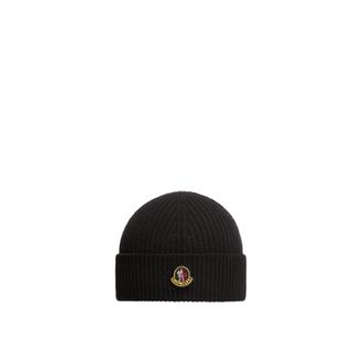 Moncler Moncler Wool And Cashmere Beanie, Men, Black, Size: One Size