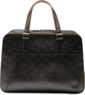 Louis Vuitton Pre-owned Handbags, female, Gray, Size: ONE SIZE Pre-owned Leather Embossed Handle Bag
