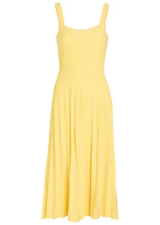 Staud Ellison Knit Midi Dress - Yellow - S (UK8-10 / S)