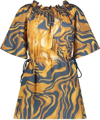 Alberta Ferretti Korte Jurk - Dames - Korte kleedjes - Veelkleurig - S - Katoen - Kleedjes