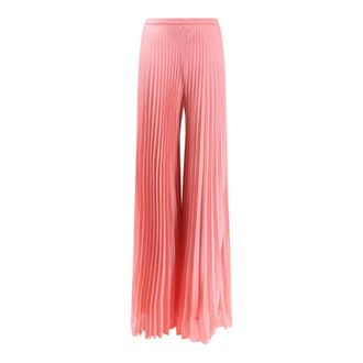 Max Mara Wide Trousers, female, Pink, Size: XS Pleated Wide Leg Trousers