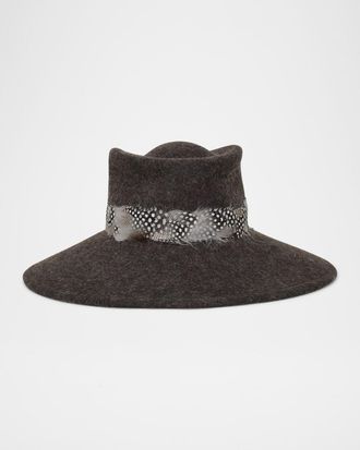 Gigi Burris Millinery Merle Wool Fedora Hat with Feathers