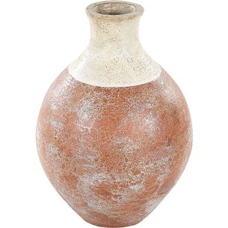 Beliani Decorative Vase BURSA Ceramic 37 cm Light Brown