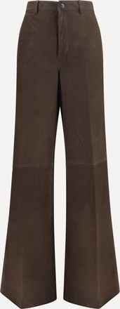 Rick Owens Wide-leg suede Pants Female 28