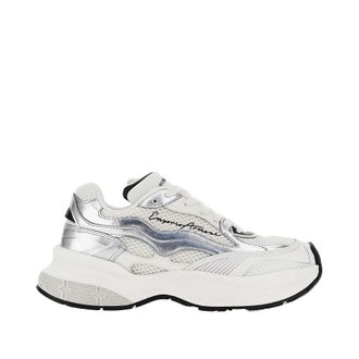 Emporio Armani Mesh sneakers with leather details Woman 36