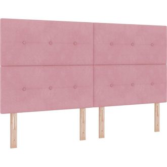 vidaXL Box Spring Bed with Mattress Pink 180 x 200 cm Fabric vidaXL