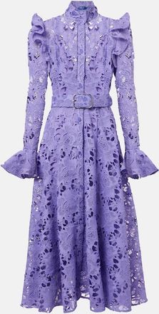 LEO LIN Abito midi Aliyah in pizzo