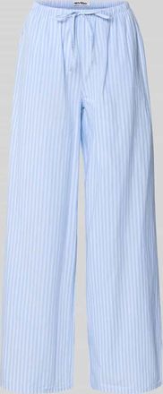 Review Wide Leg Pull-on-Hose mit Streifenmuster und Kordelzug in Bleu, Gr&ouml;&szlig;e XL