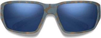 Smith Hookset 62mm ChromaPop Polarized Oversize Wraparound Sunglasses in Flint /Tarmac Tortoise /Blue at Nordstrom