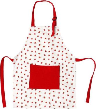 OEM Delantal Infantil - Fresas Rojas Sobre Fondo Blanco - Cuello Ajustable Para Cocinar - Jardiner&iacute;a - Hornear - Accesorios De Cocina