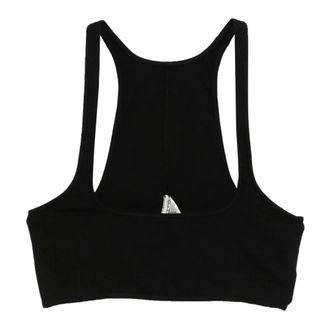 Rick Owens Sleeveless Tops, female, Black, Size: XS Racer Back Cropped Top