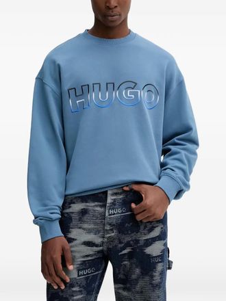 HUGO BOSS Felpa girocollo con ricamo - Blu
