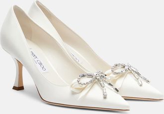 Jimmy Choo London Auria 70 embellished satin pumps