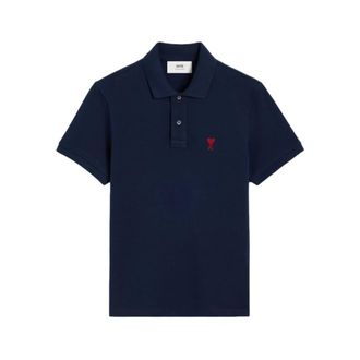 Ami Blue T-shirts and Polos - male - Ami Paris - Polo Shirts - Blue - 2XL - Tops