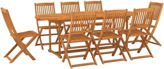 vidaXL Set Comedor De Jard&iacute;n 9 Piezas Madera Maciza Acacia 220x90x75cm Vidaxl