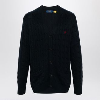 Polo Ralph Lauren Navy Blue Cable Knit Cotton Cardigan