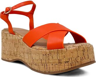 Shushop Indiana Platform Sandal in Orange at Nordstrom, Size 8.5