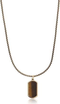 Mr.Ettika Mens Dog Tag Necklace in Tigers Eye at Nordstrom