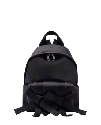 Simone Rocha Compact Bow Front Backpack with Pearl Embellishments