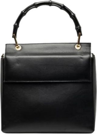 Gucci Pre-owned Satchel - Dames - Vintage Handtas - Zwart - ONE Size - Leer - Vintage