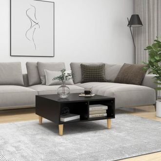 vidaXL Mesa De Centro Madera Contrachapada Negro 60x60x30 Cm Vidaxl