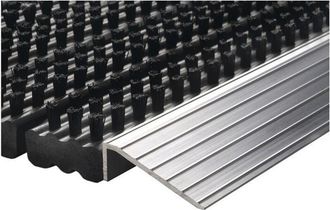 OEM Alfombrilla De Puerta De Aluminio Con Borde De Ataque Negro / Plateado Pp / Aluminio L430xw750xs22mm